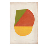 Series of 4 collages on old paper signed Eawy