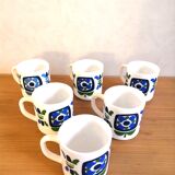 Series of 6 mugs design Mobil 70s