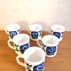Série de 6 mugs design Mobil années 70