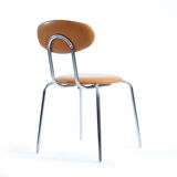 Midcentury Chair By Kovona In Leatherette And Chrome, 1970s