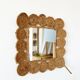 Vintage 1960s braided raffia mirror