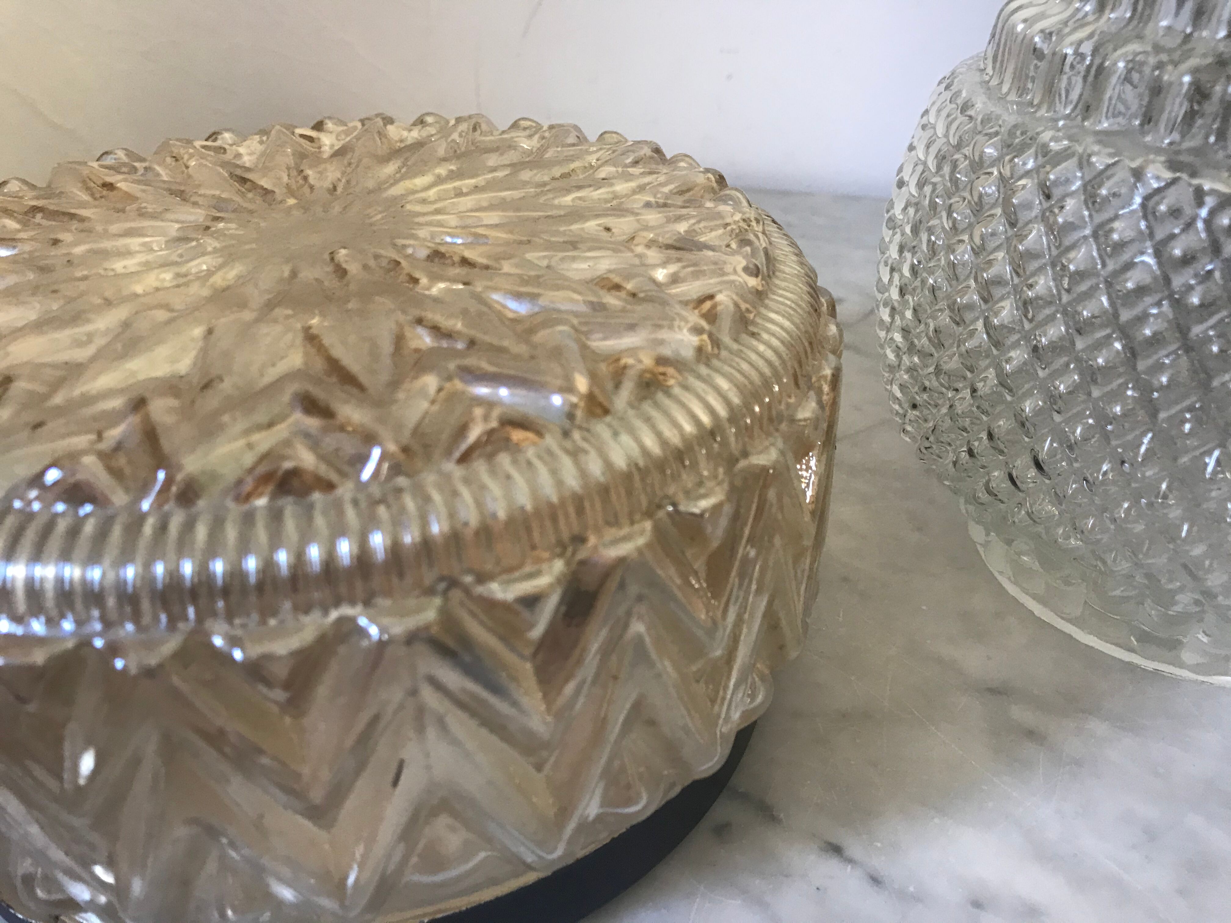 Vintage iridescent amber ceiling