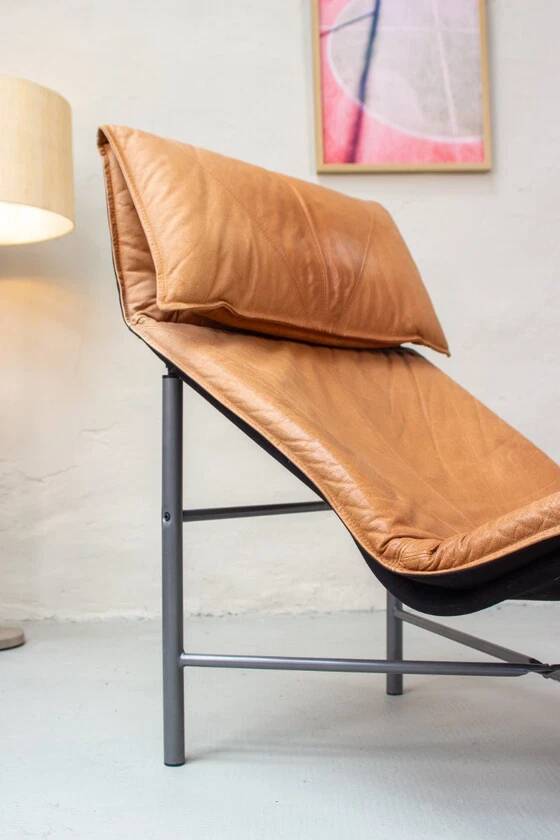 Vintage IKEA Skye Lounger Easy Chair Leather 90s