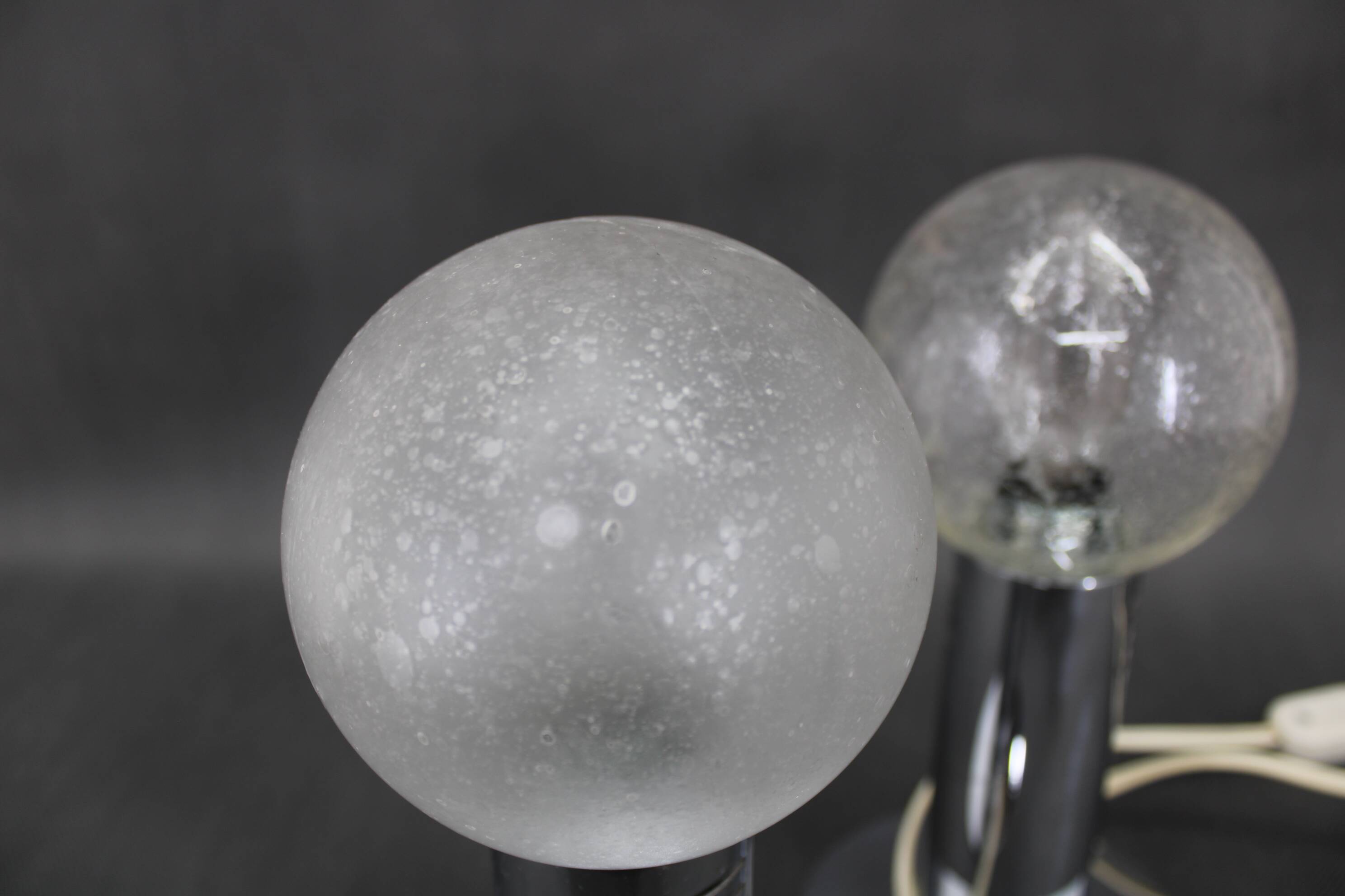 1970s Pair of Chrome Plated Lamps ,Italy