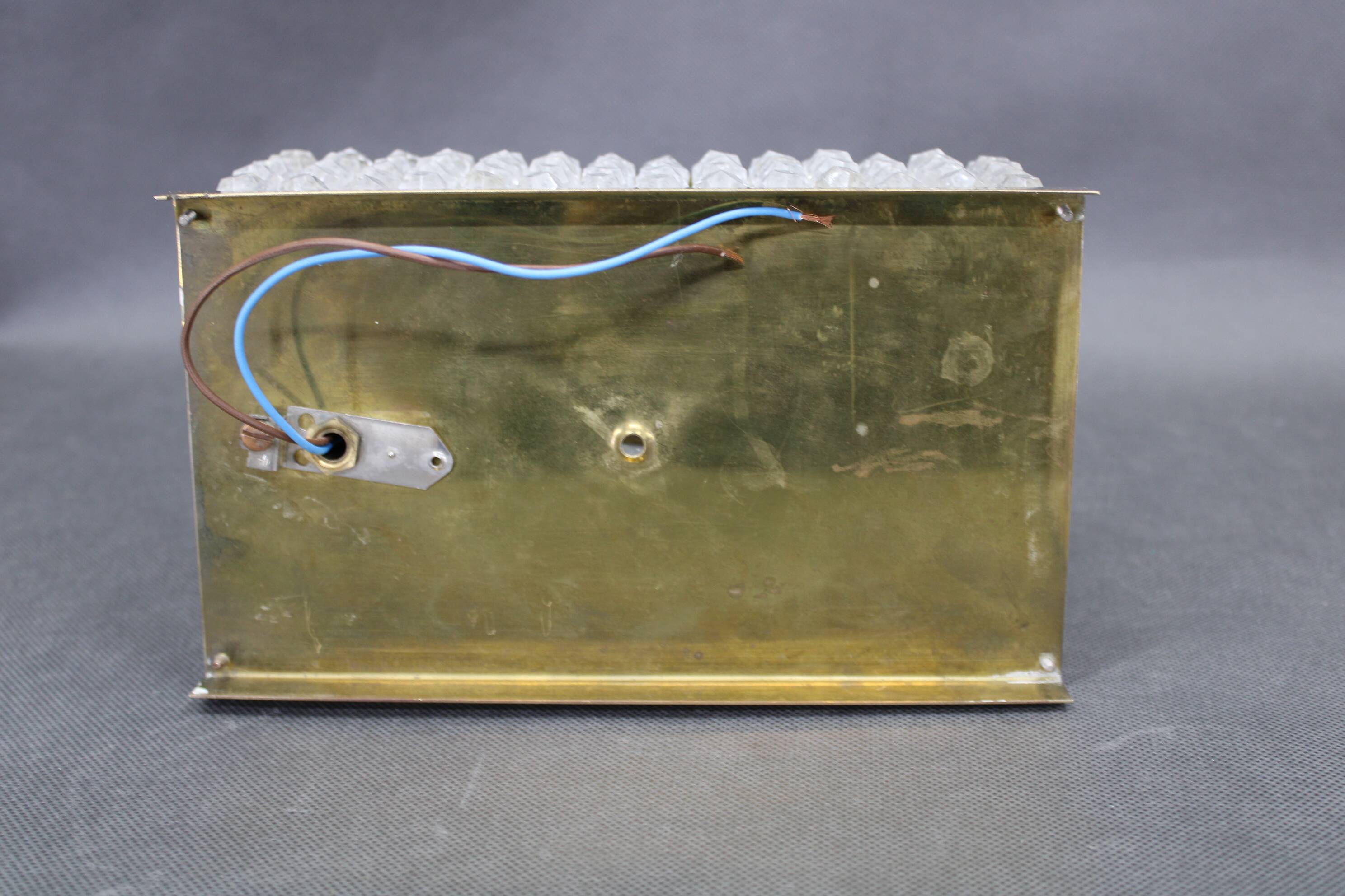 Pair of Austrian mid-century brass and acrylic wall lights, 1970s