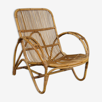 Fauteuil en rotin par Rohé Noordwolde 1950