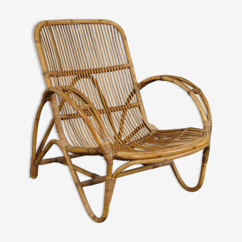 Rattan armchair by Rohé Noordwolde 1950