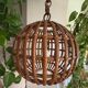 Large Italian spherical wicker pendant light, 1950s.