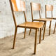 Série de 4 chaises d’école taille adulte