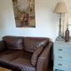 Brown leather sofa