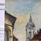 oil painting on canvas church street 20th century