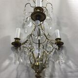 Chandelier 3 lights bronze and crystal