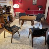 1 Table and 4 chairs/armchairs - Jens RISOM - Knoll 1949 - Scandinavian Design