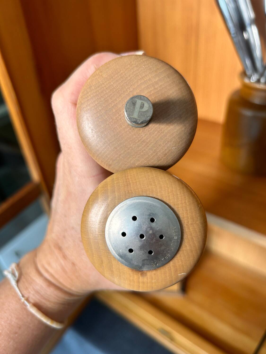 Marilux pepper mill and salt shaker