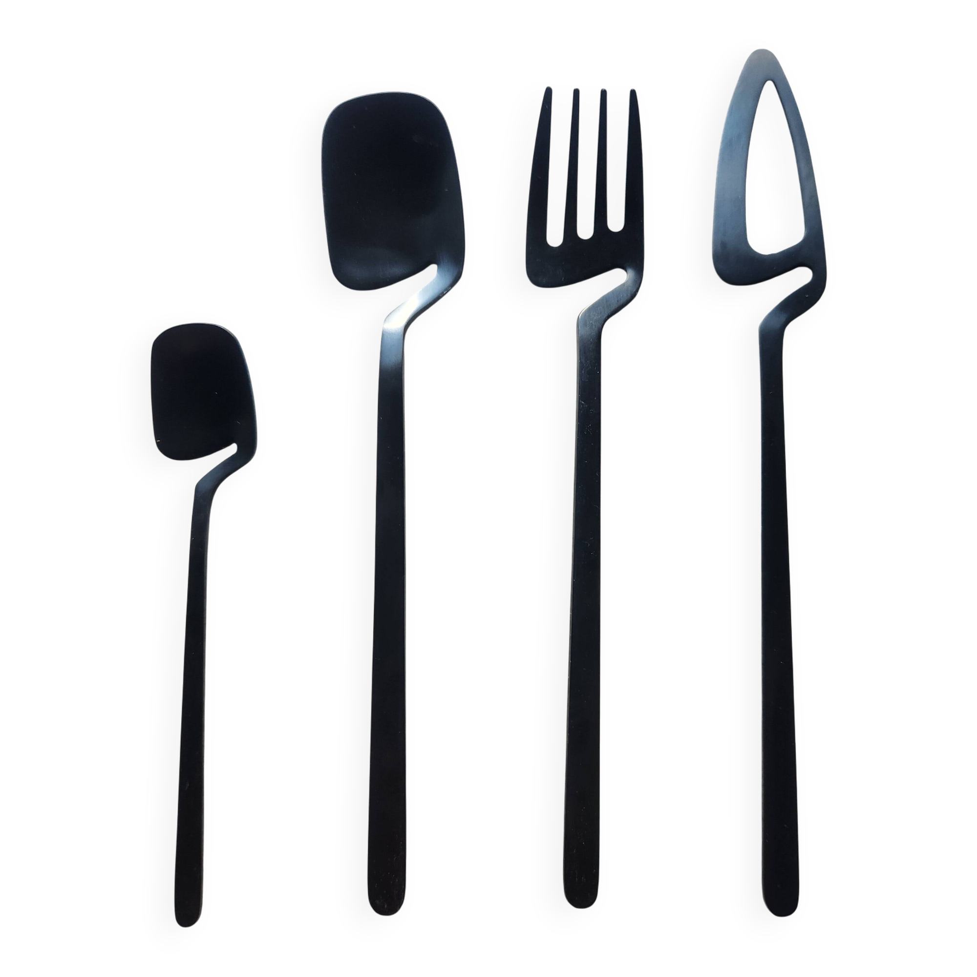 Ménagère inox noir Nendo designer japonais