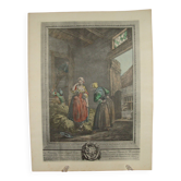 Gravure de Choffard "La Fille mal gardée"