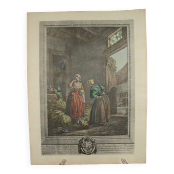 Gravure de Choffard "La Fille mal gardée"