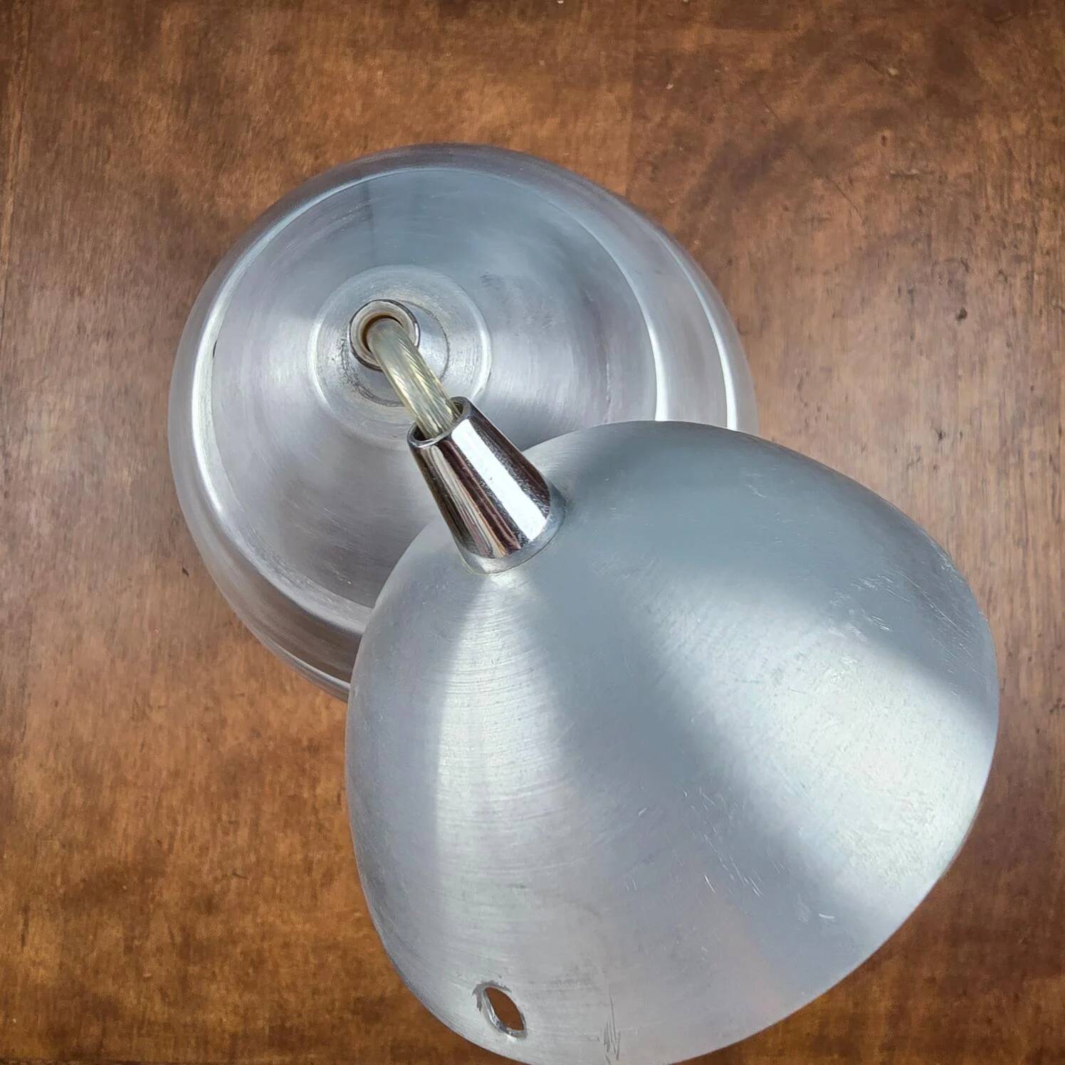 Suspension vintage brushed aluminium concentric – Space Age design from the 70s
