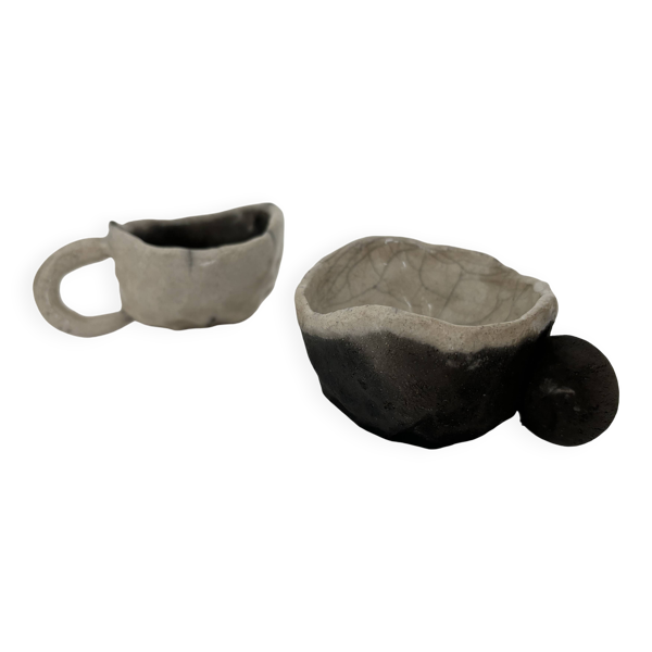 lot de deux Tasses à café raku