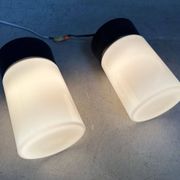 2x vintage ceiling lamp – bakelite and opaline