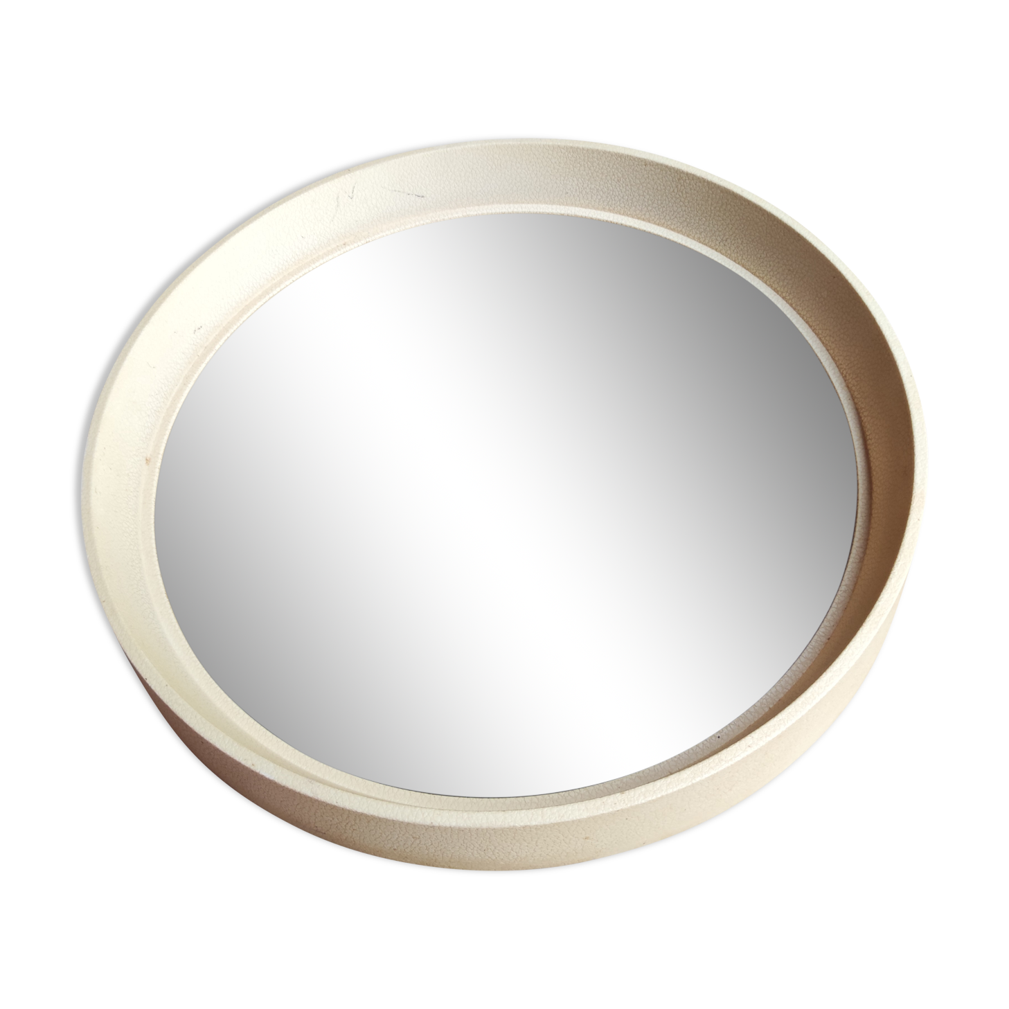 Vintage white round mirror 70 Lange Spiegel Germany
