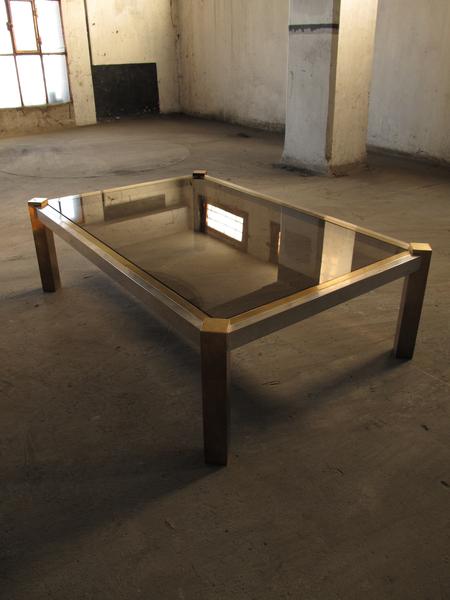 Brass and brushed steel table 1970