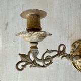 Pair of brass wall candle holders