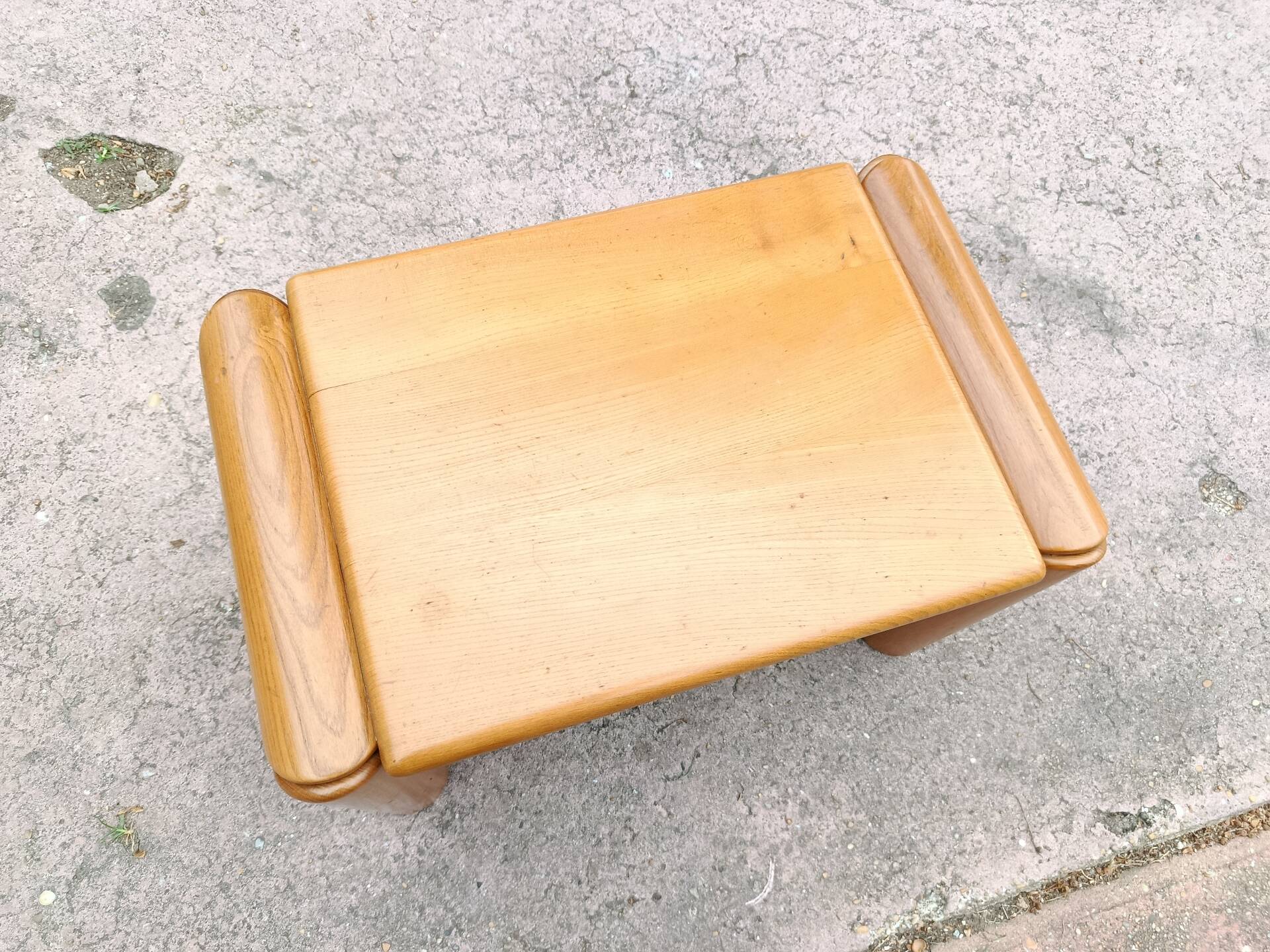 Brutalist bedside tables in elm