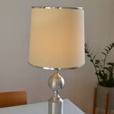 See delmas lamp 70's with fabric and metal lampshade