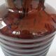 Vintage speckled amber blown glass conical vase
