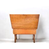 Old small stool - footrest with solid wood chest