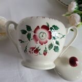 Sarreguemines earthenware sugar bowl, Epernay pattern