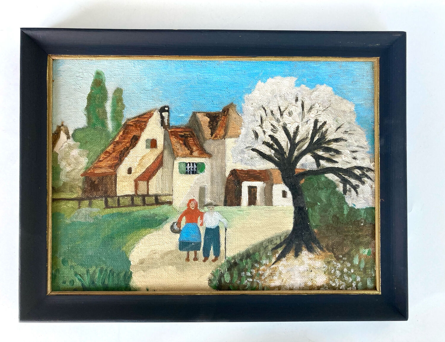 Naive village painting