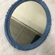 Blue wood oval mirror 30x45cm