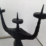 Shabbat candlestick by David Palombo in forged metal