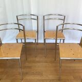 4 Cosmos Chairs, ERIC RAFFY for SOCA, 80s design