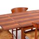 Rosewood / leather dining / gaming table by Poul Hundevad