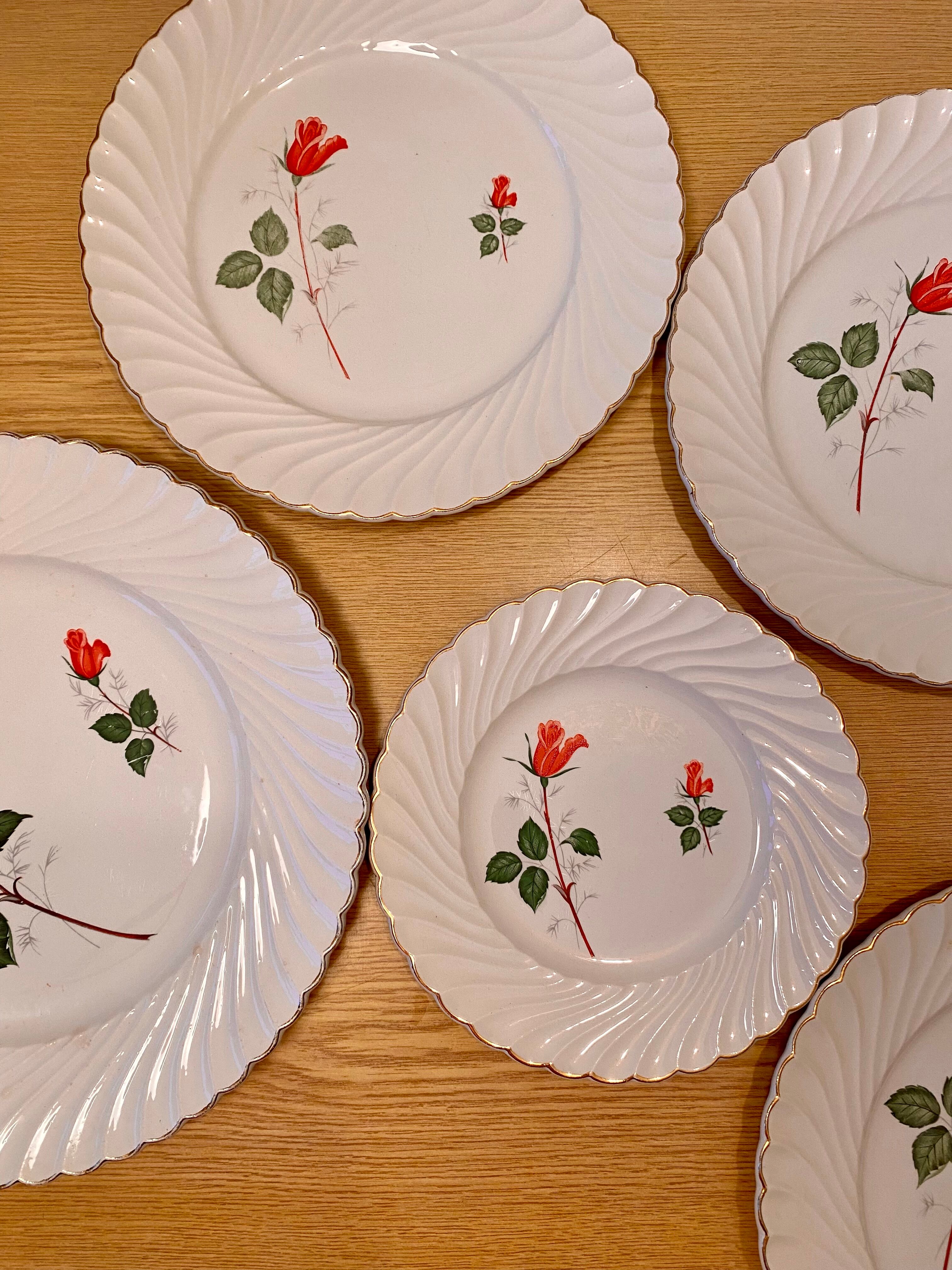 Luneville with Roses serving dishes set