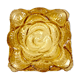 Plafonnier carré en verre jaune motif floral - 23 x 23 cm