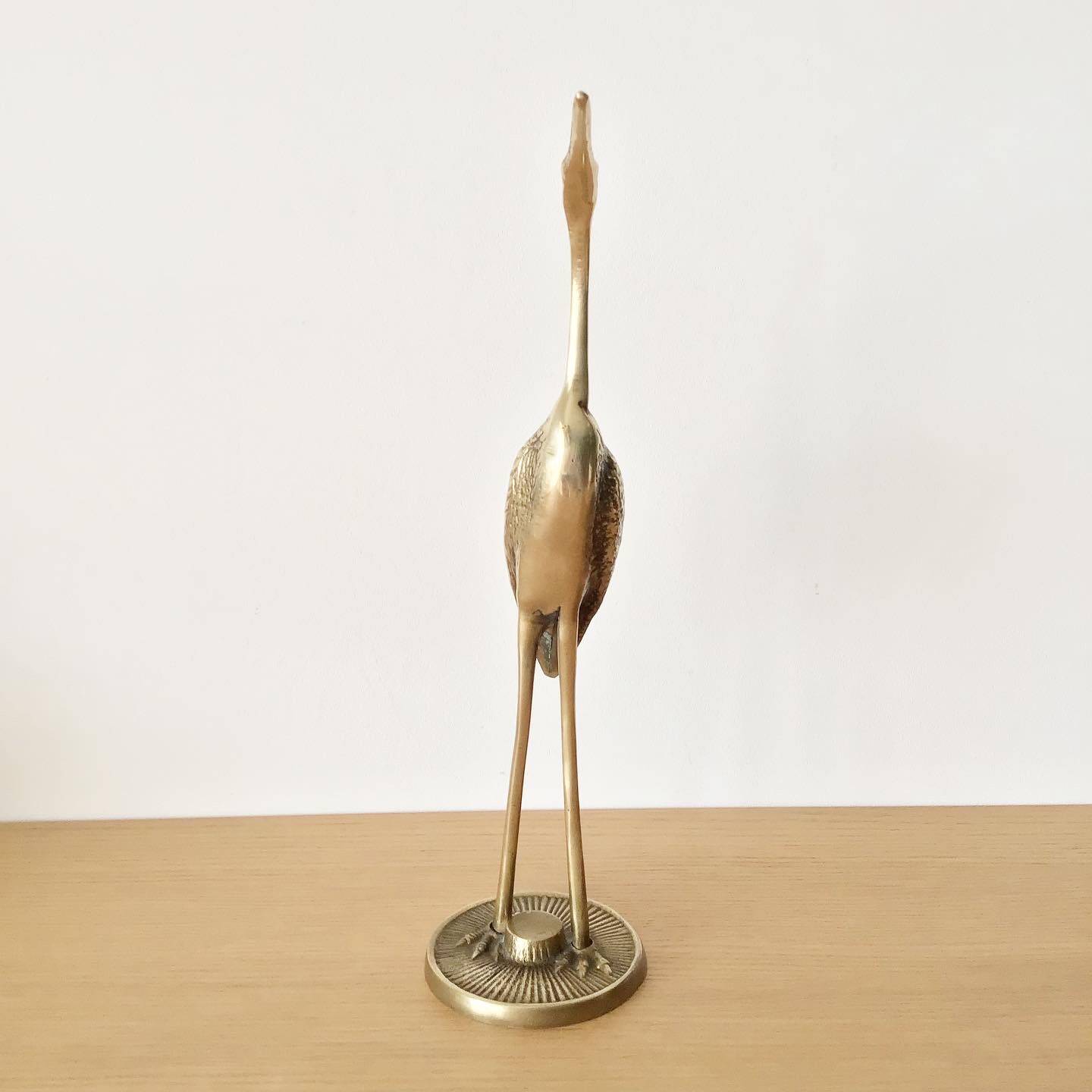 Vintage brass heron bird