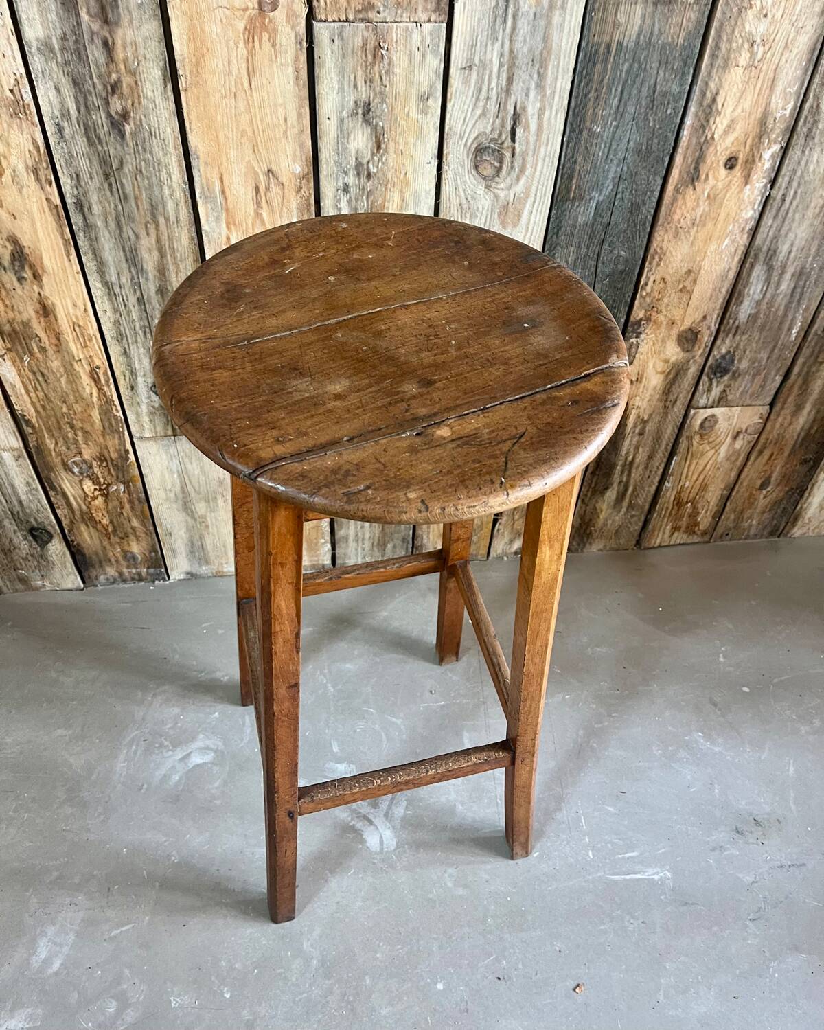 High wooden stool