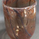 Vase vintage verre signé Jean-Marie Bizet daté novembre 1982