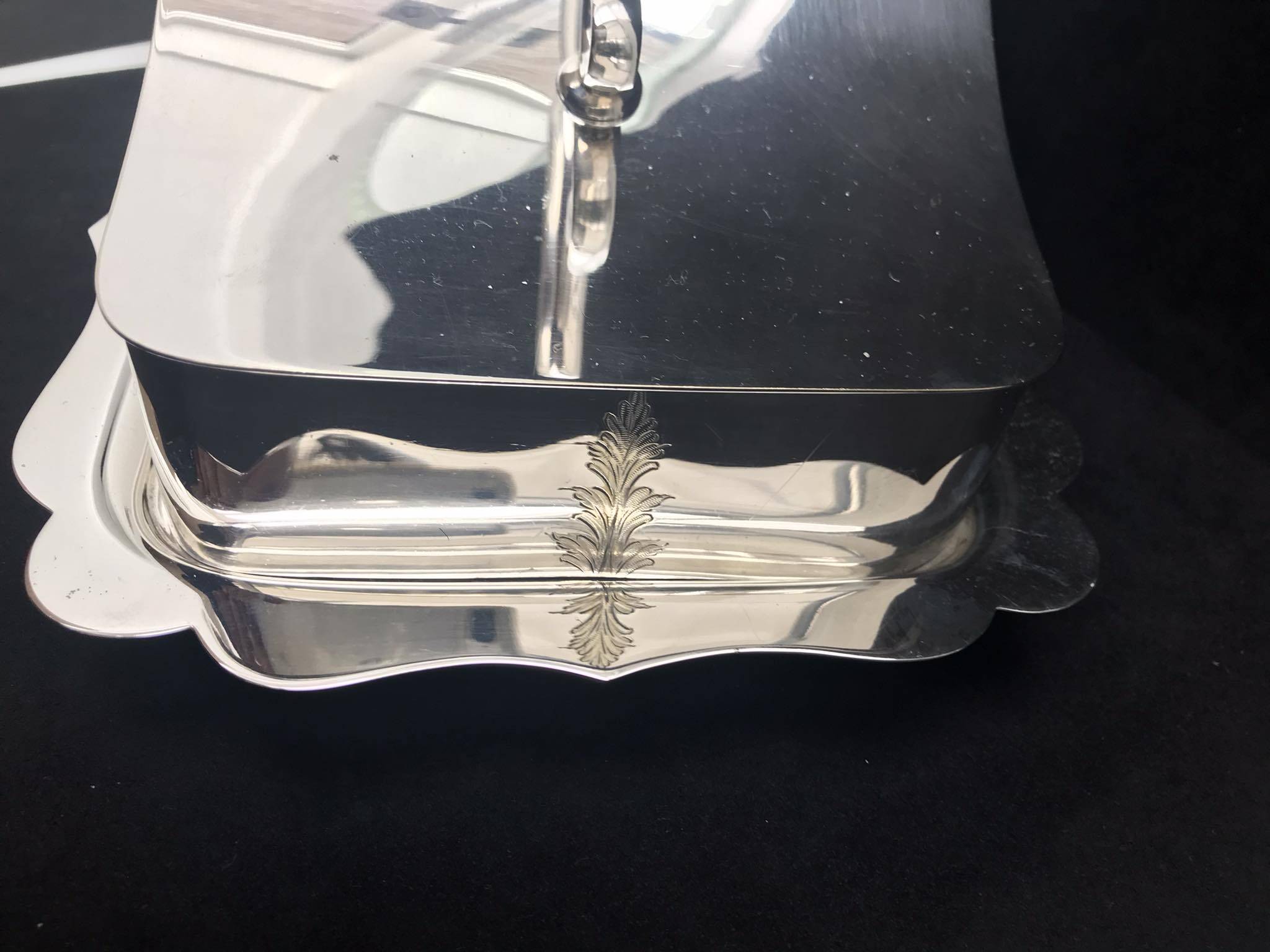 Butter dish silver plated butter/cheese dish with silver metal lid