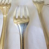 6 vintage Christofle art deco style silver plated forks