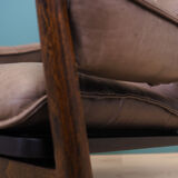 Leather armchair, Danish design, 1960s, manufactured by Genega Møbler