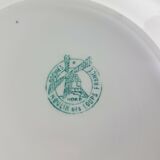 Set of 11 hollow earthenware plates from Moulin des Loups Orchies tablecloth model
