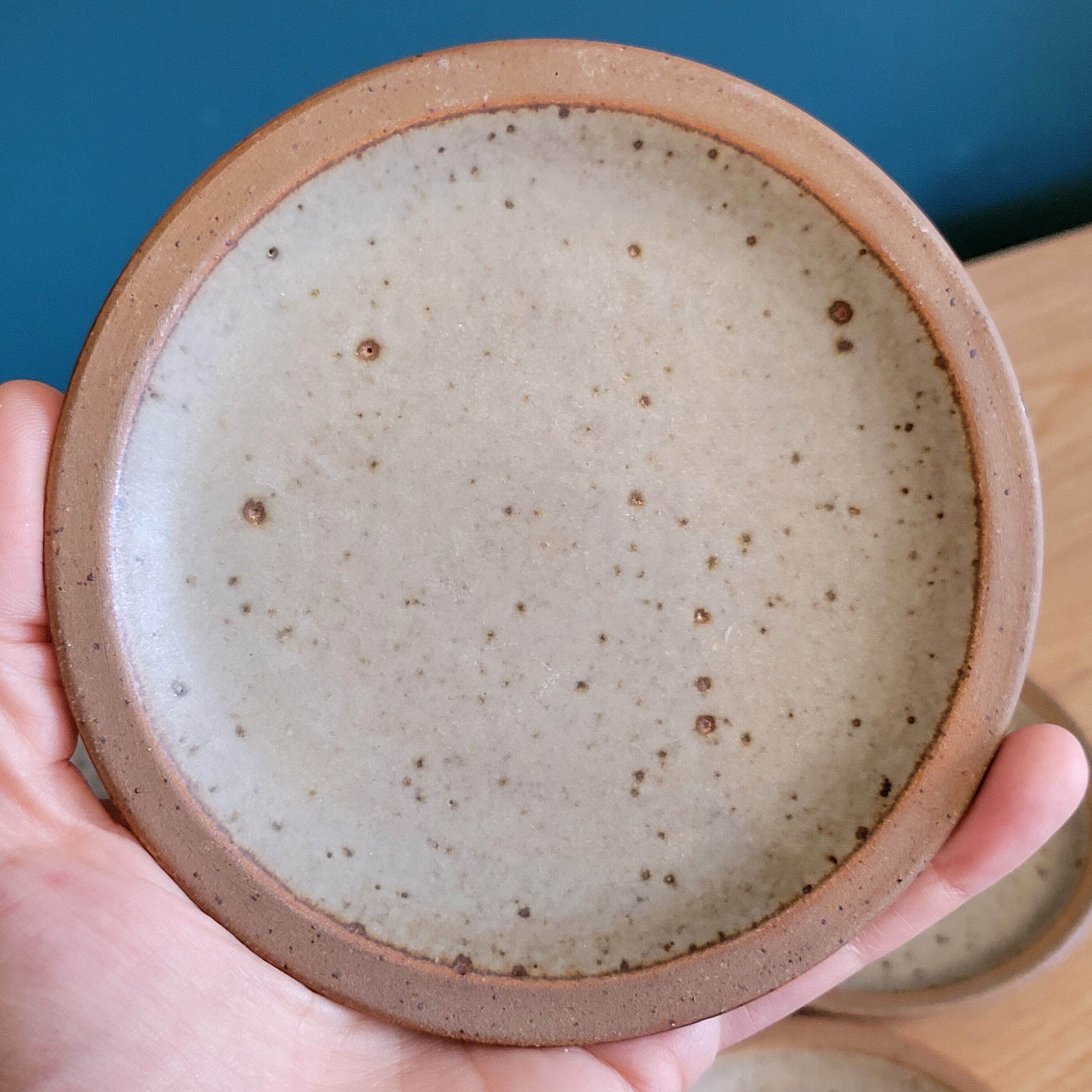 7 coasters / bottle / ceramic cup sandstone signed Le Tesson