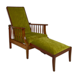 Morris armchair in beech and green velvet, United Kingdom, circa 1900
