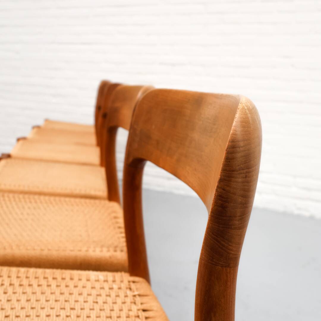 Niels Möller Model 75 Paper Cord Dining Chairs