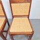 Dutch Art Deco Haagse School Oak and Rattan Webbing Chairs, 1930s, Set of 2